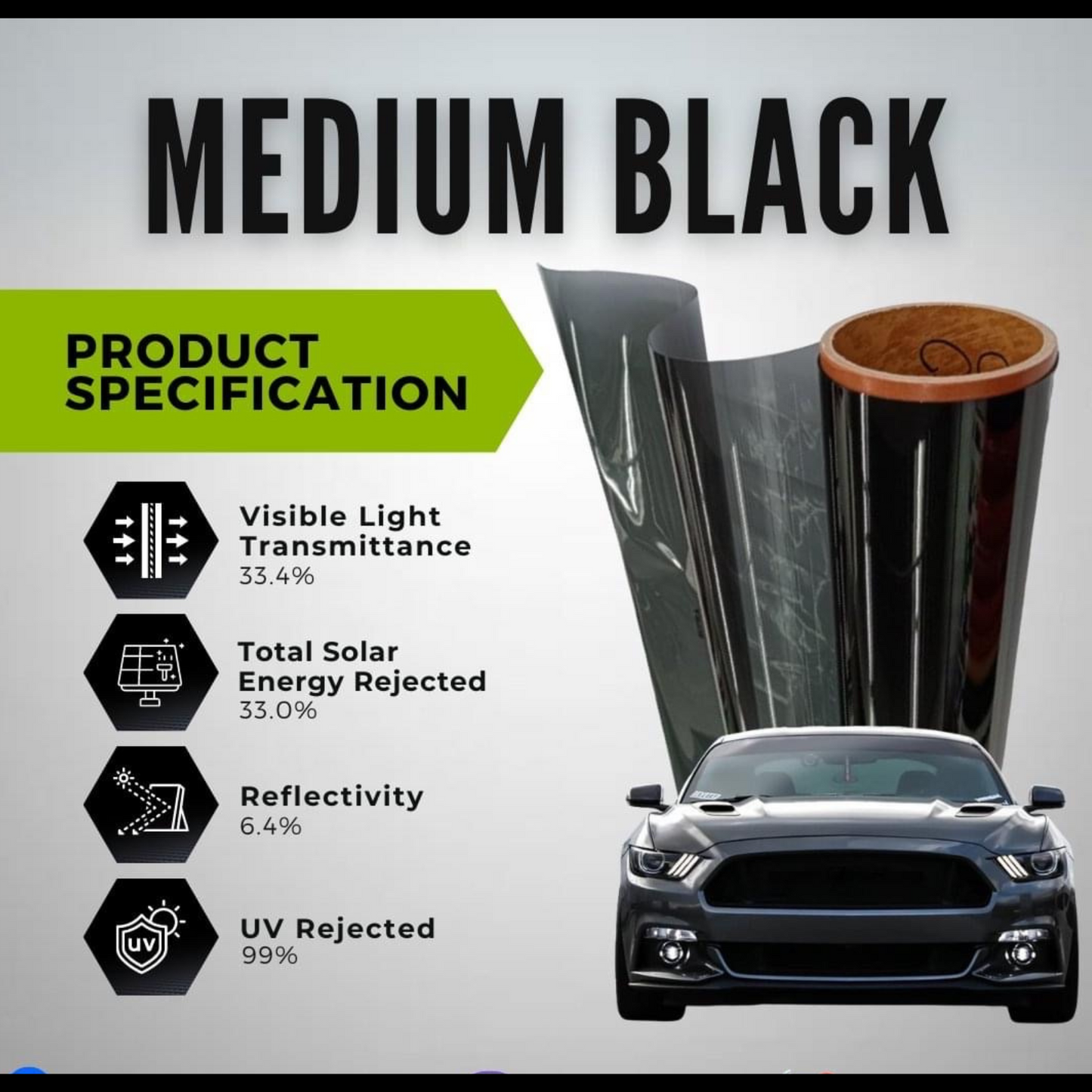 SUPRA MEDIUM BLACK WINDOW TINT