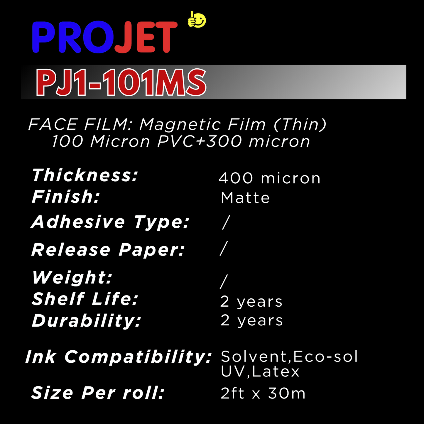 300 MICRON PROJET MAGNETIC SHEET (THIN)