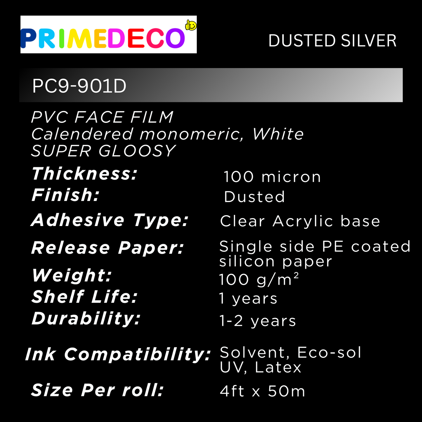 PRIMEDECO DUSTED SILVER (PC9-901D)