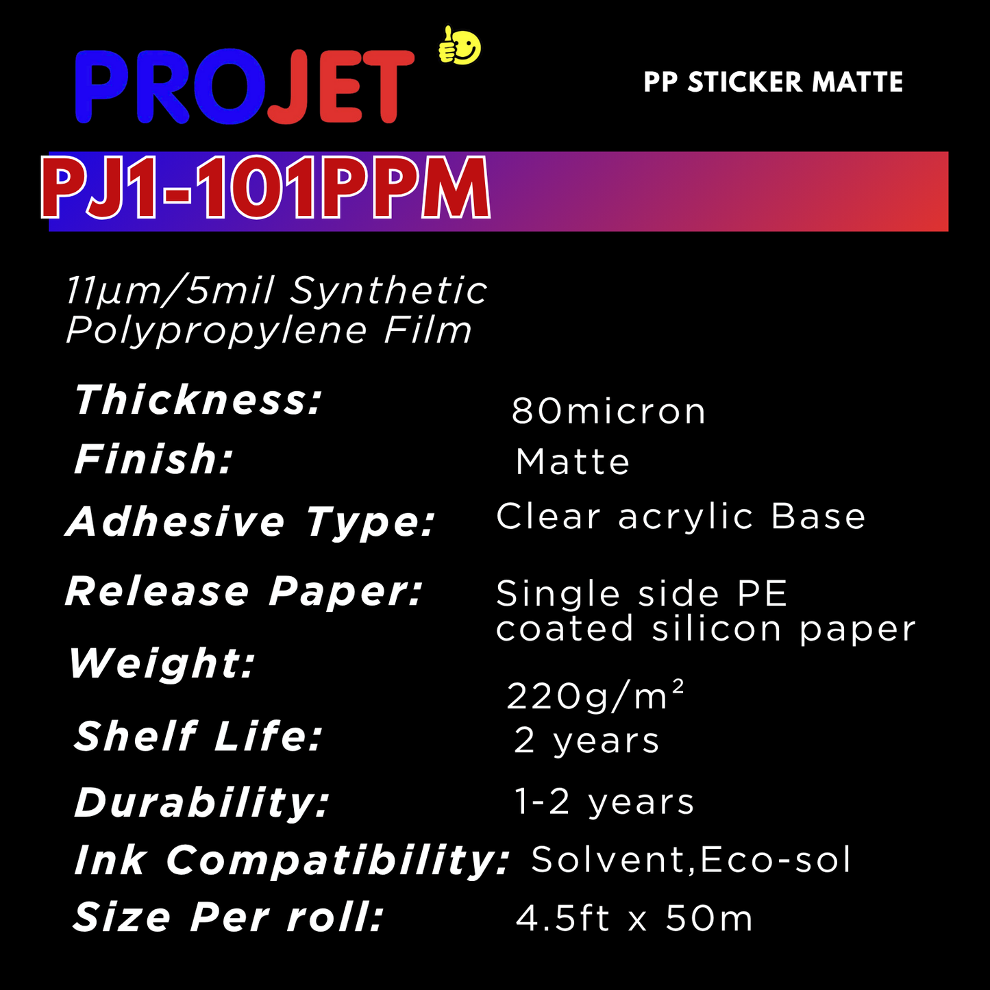 PROJET WHITE MATT PP STICKER