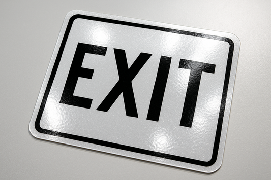 A reflective white that has print that is usualy seen everywhere