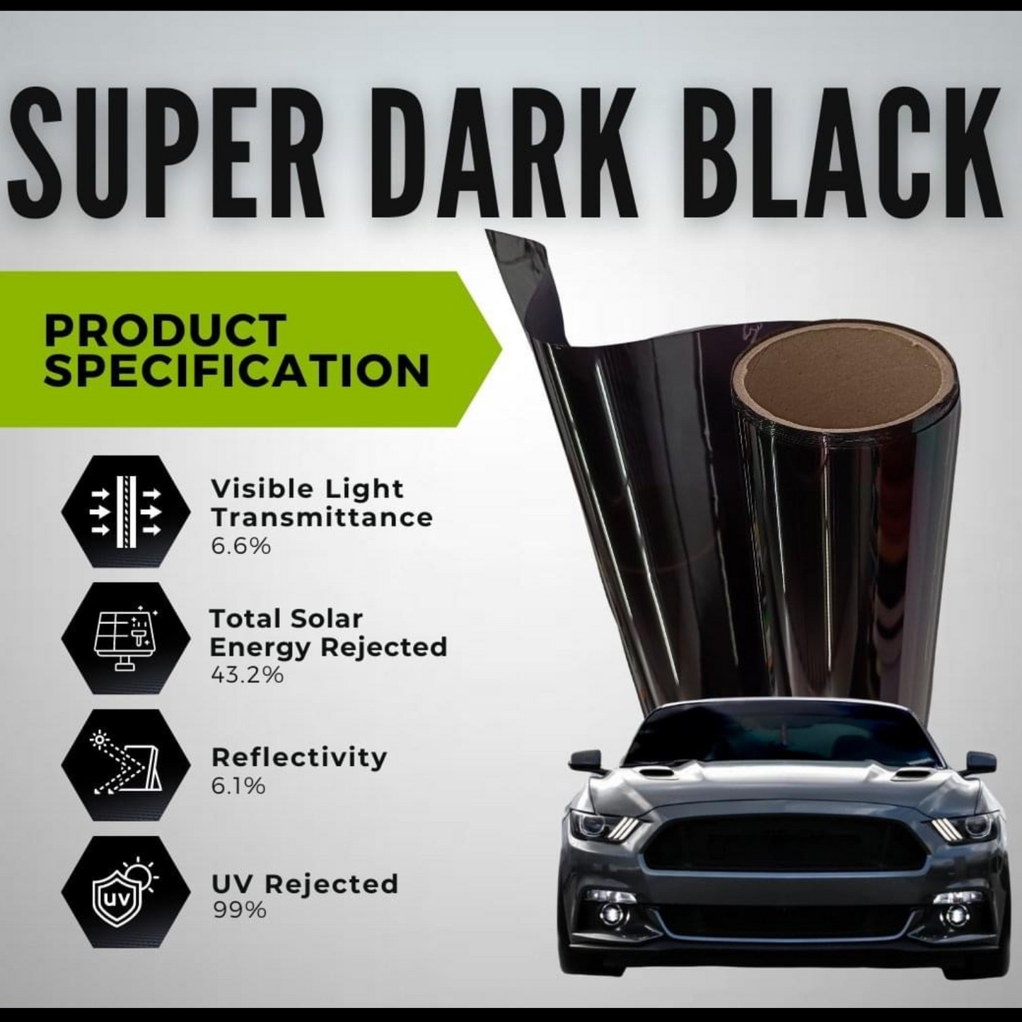 SUPRA SUPER DARK BLACK WINDOW TINT